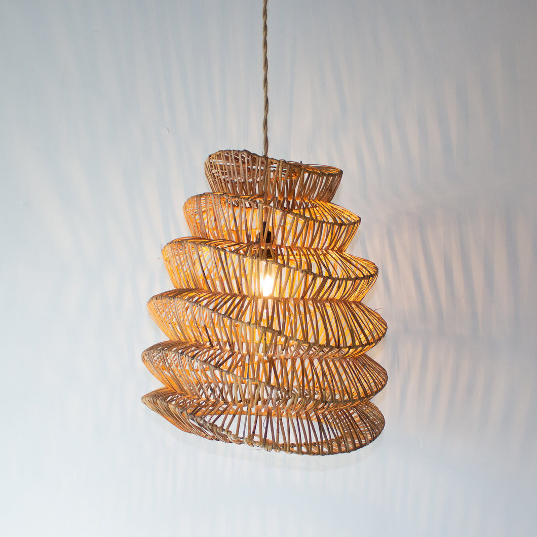 Handwoven Rattan Large Boho Pendant Light | Simple and Natural Lamp