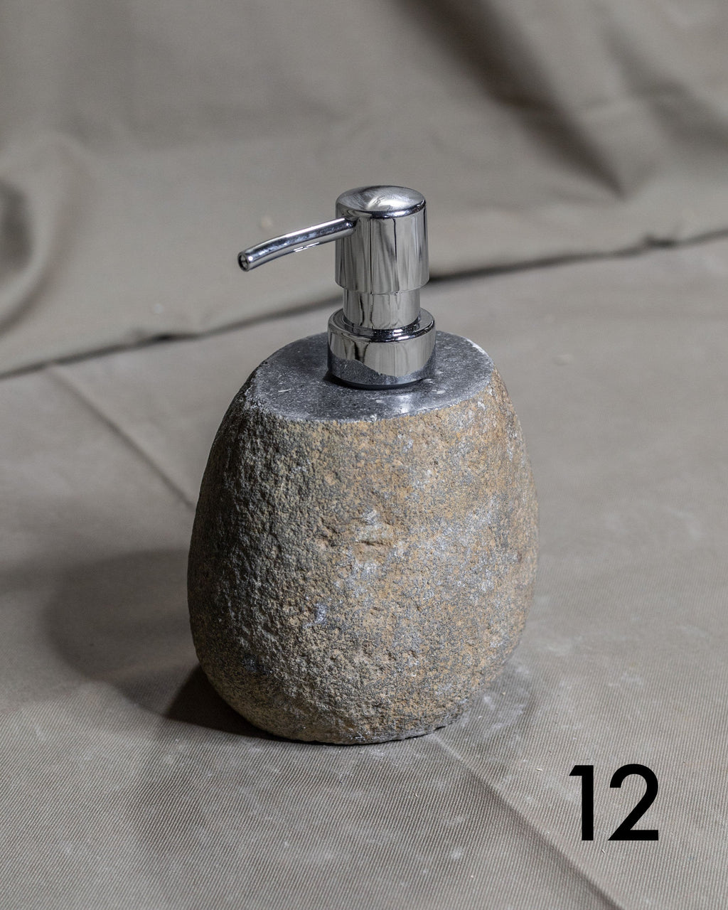 Stone Soap Dispenser with Pump, Natural River Stone Bathroom, Kitchen, Studio Accessory