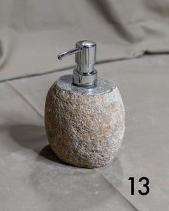 Stone Soap Dispenser with Pump, Natural River Stone Bathroom, Kitchen, Studio Accessory