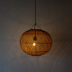 Handwoven Rattan Ball Pendant Light | Simple and Natural Lamp Boho