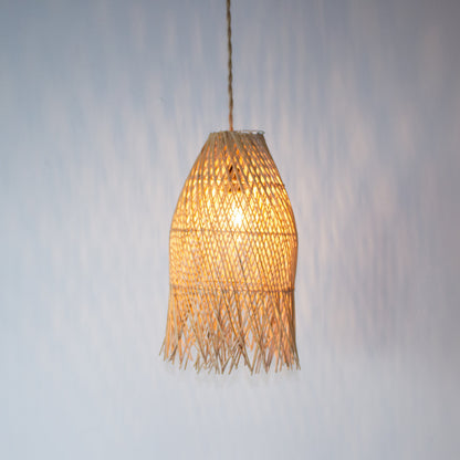 Handwoven Rattan Vertical Pendant Light | Simple and Natural Lamp