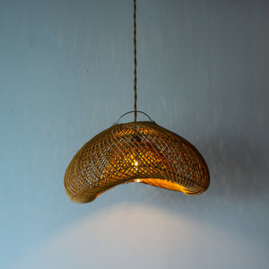 Handwoven Rattan Shell Pendant Light | Simple and Natural Lamp Boho