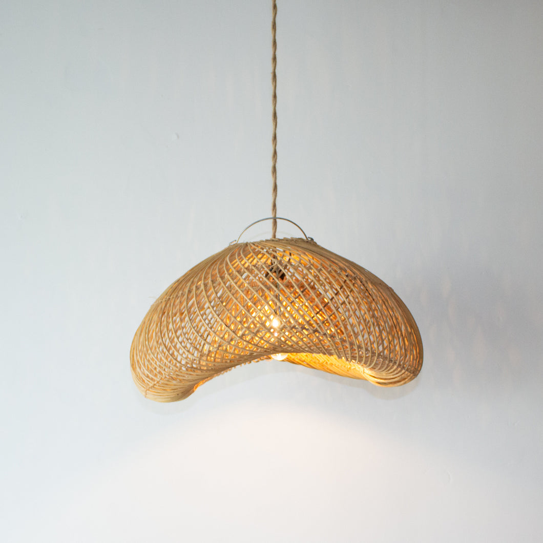 Handwoven Rattan Shell Pendant Light | Simple and Natural Lamp Boho