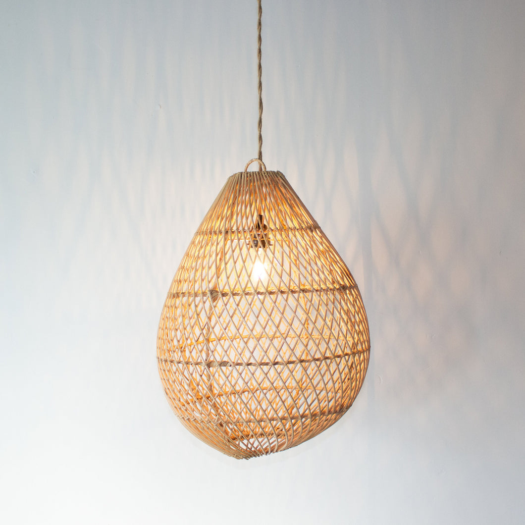 Handwoven Rattan Large Egg Shape Pendant Light | Simple and Natural Lamp Boho