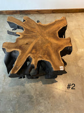 Load image into Gallery viewer, Fire burnt Black Teak Wood Root Coffee Table  , Wabi Sabi style Table
