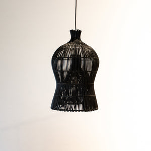 Black Rattan Pendant Light | Simple and Natural Lamp Boho