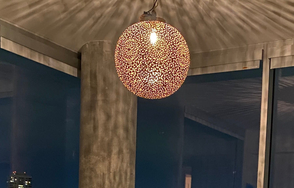 Bronze Hand Carved Pendant Lamp
