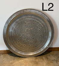 Load image into Gallery viewer, Vintage  about 1970 Extra Large moroccan tray table aluminum 38&quot;
