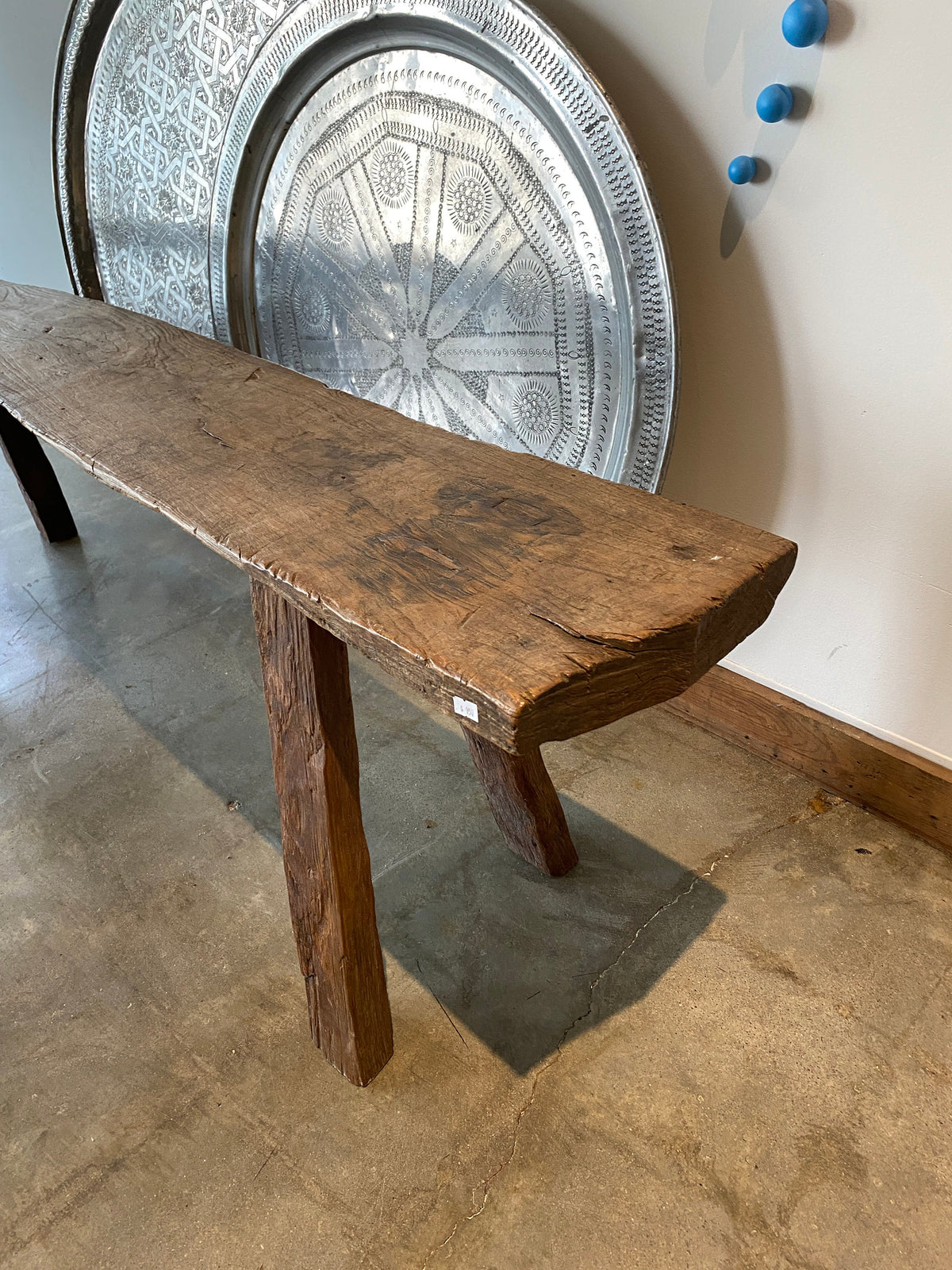 Vintage Signature Teak Root Wood Bench | Unique Natural Piece