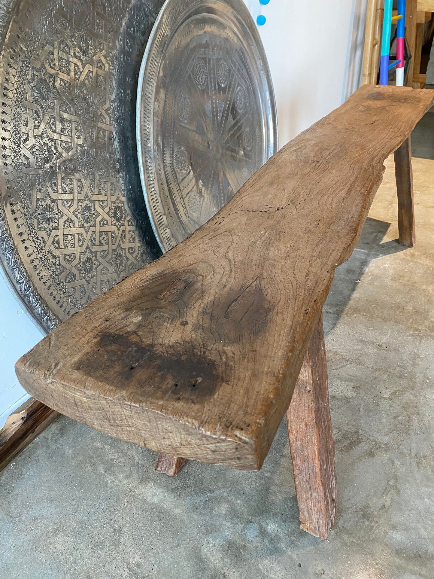 Vintage Signature Teak Root Wood BENCH | Unique Natural Piece