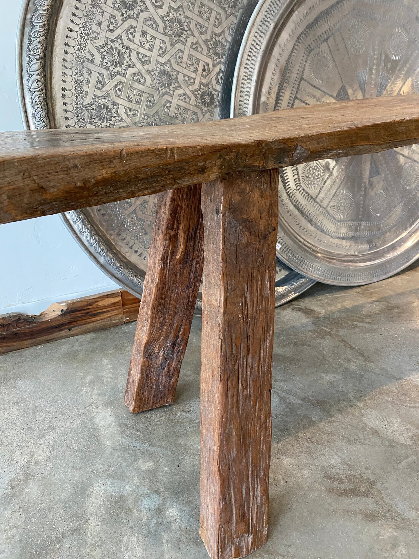 Vintage Signature Teak Root Wood BENCH | Unique Natural Piece
