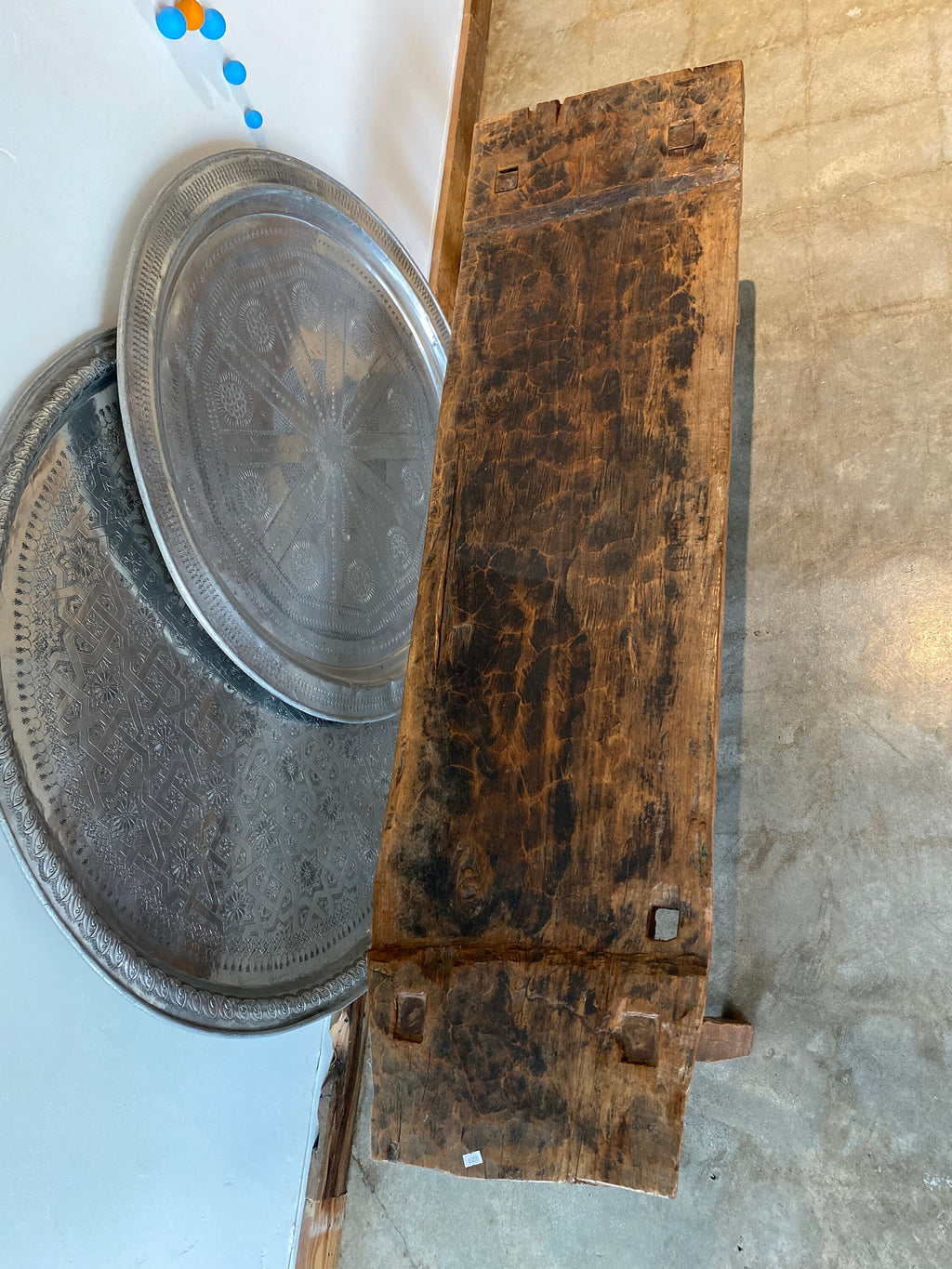 Vintage Signature Teak Root Wood Low BENCH | Unique Natural Piece
