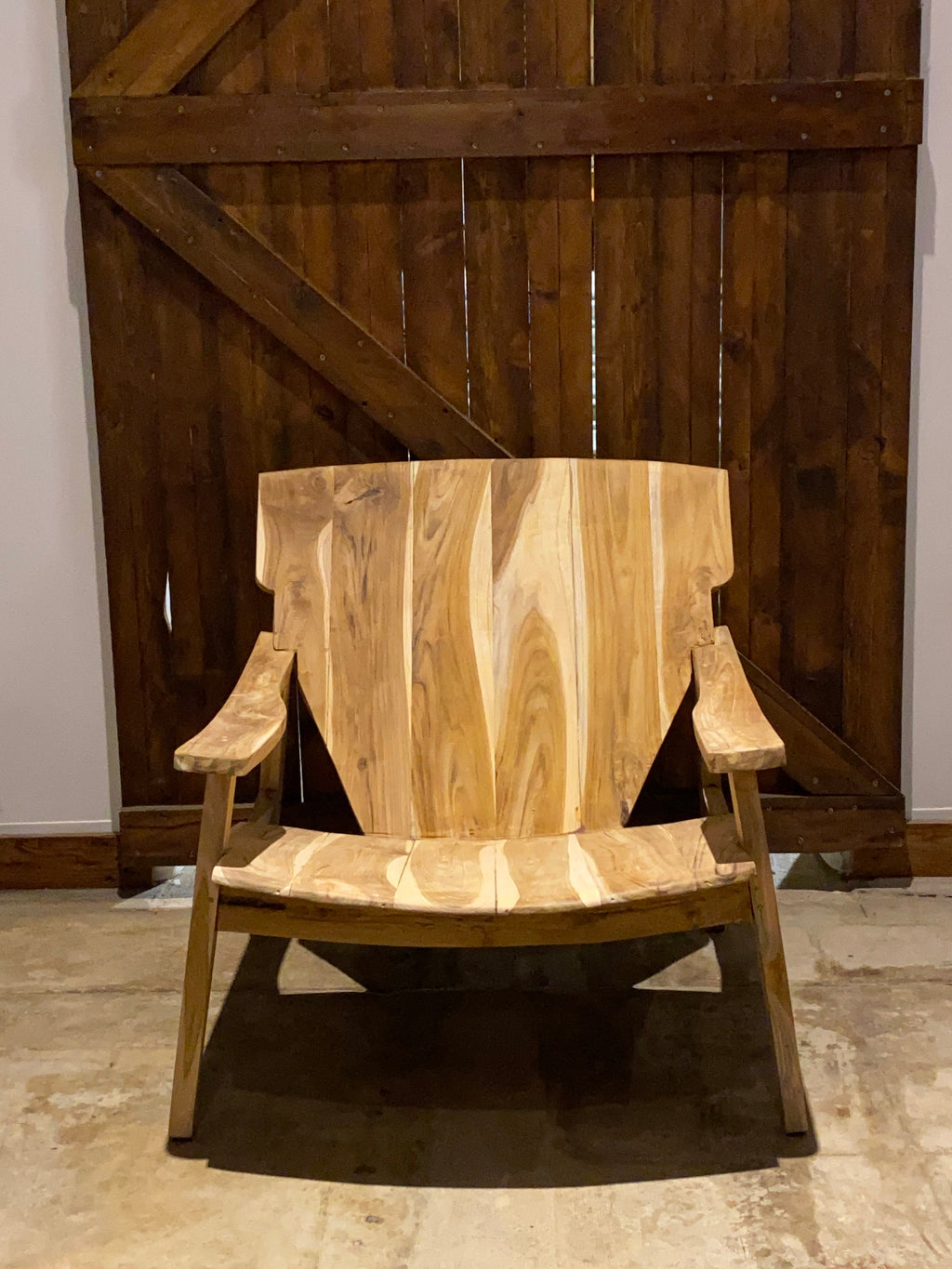 Two (2) Natural living room chair - Teak Wooden Chair | Simple Unique Dining Chair