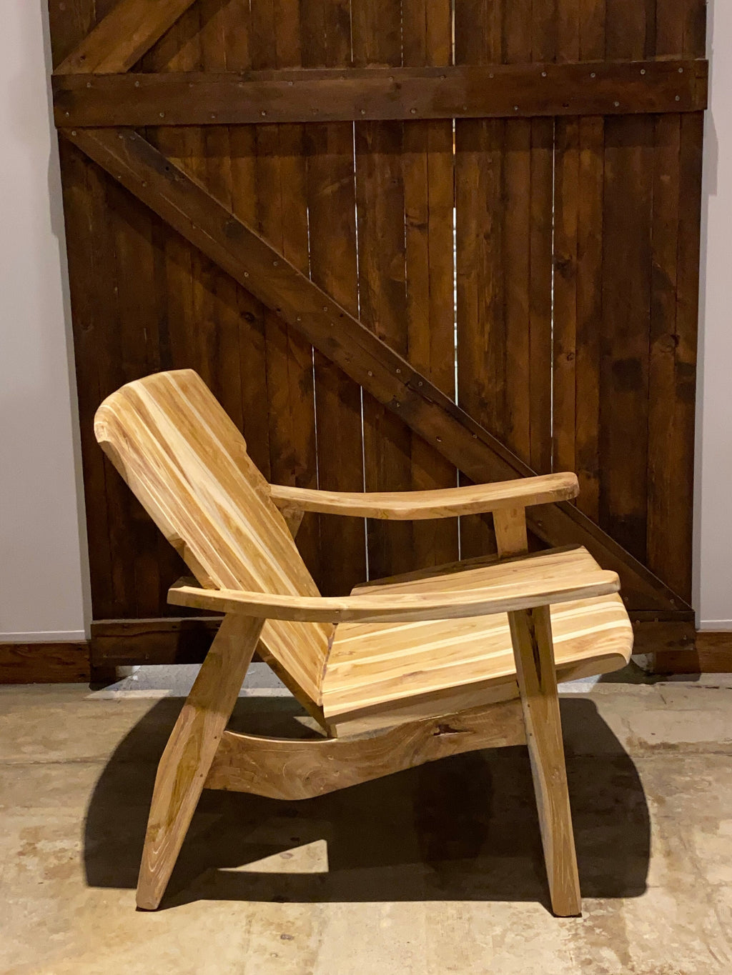 Two (2) Natural living room chair - Teak Wooden Chair | Simple Unique Dining Chair