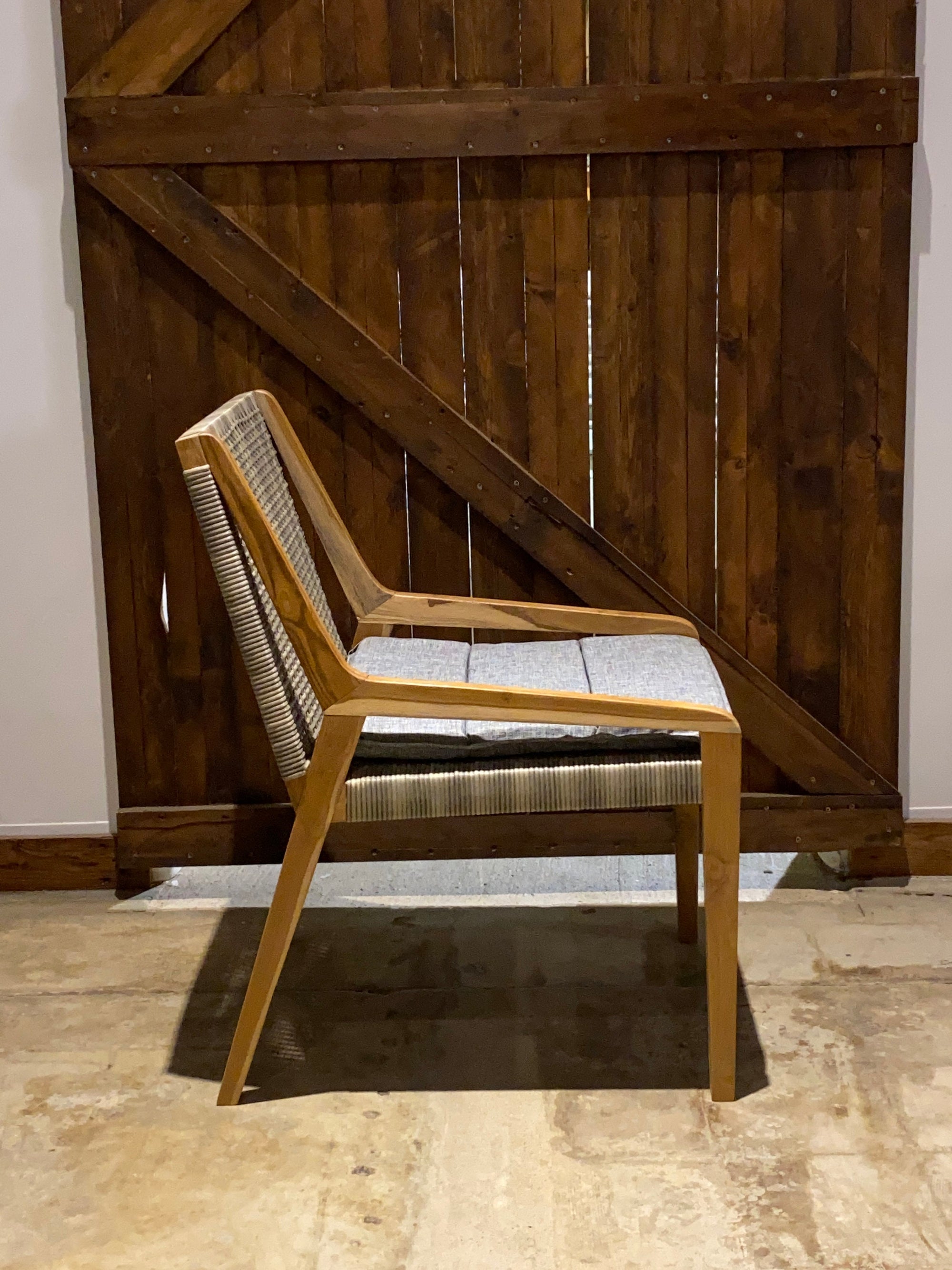 Set of Four (4) Modern Wicker Wooden Outdoor/Indoor Chair | Simple Unique Dining Chair