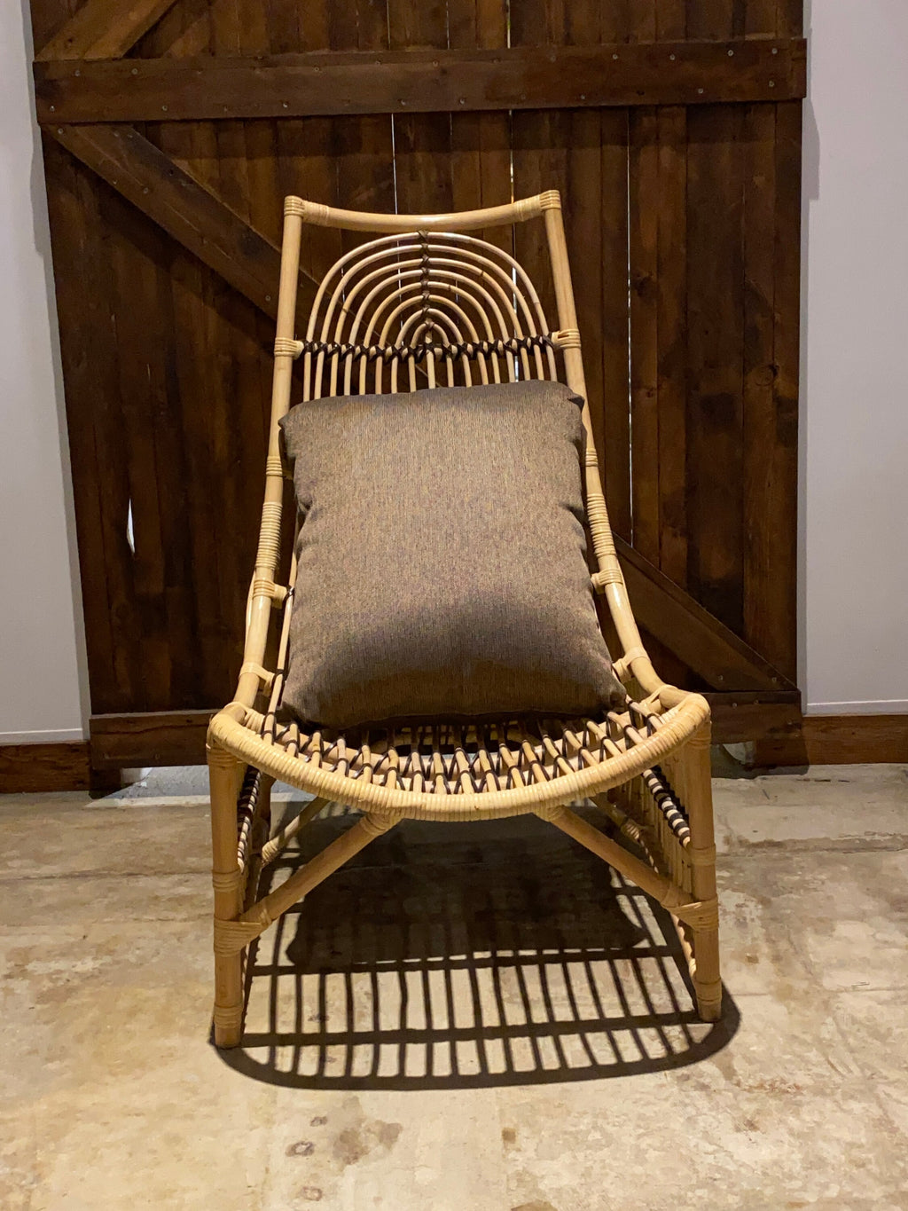 Set of two (2) rattan and leather living room chair - Rattan Chair with brown cushion | Simple Unique Chair (Limited designs 4 pieces only)