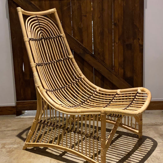 Set of two (2) rattan and leather living room chair - Rattan Chair with brown cushion | Simple Unique Chair (Limited designs 4 pieces only)