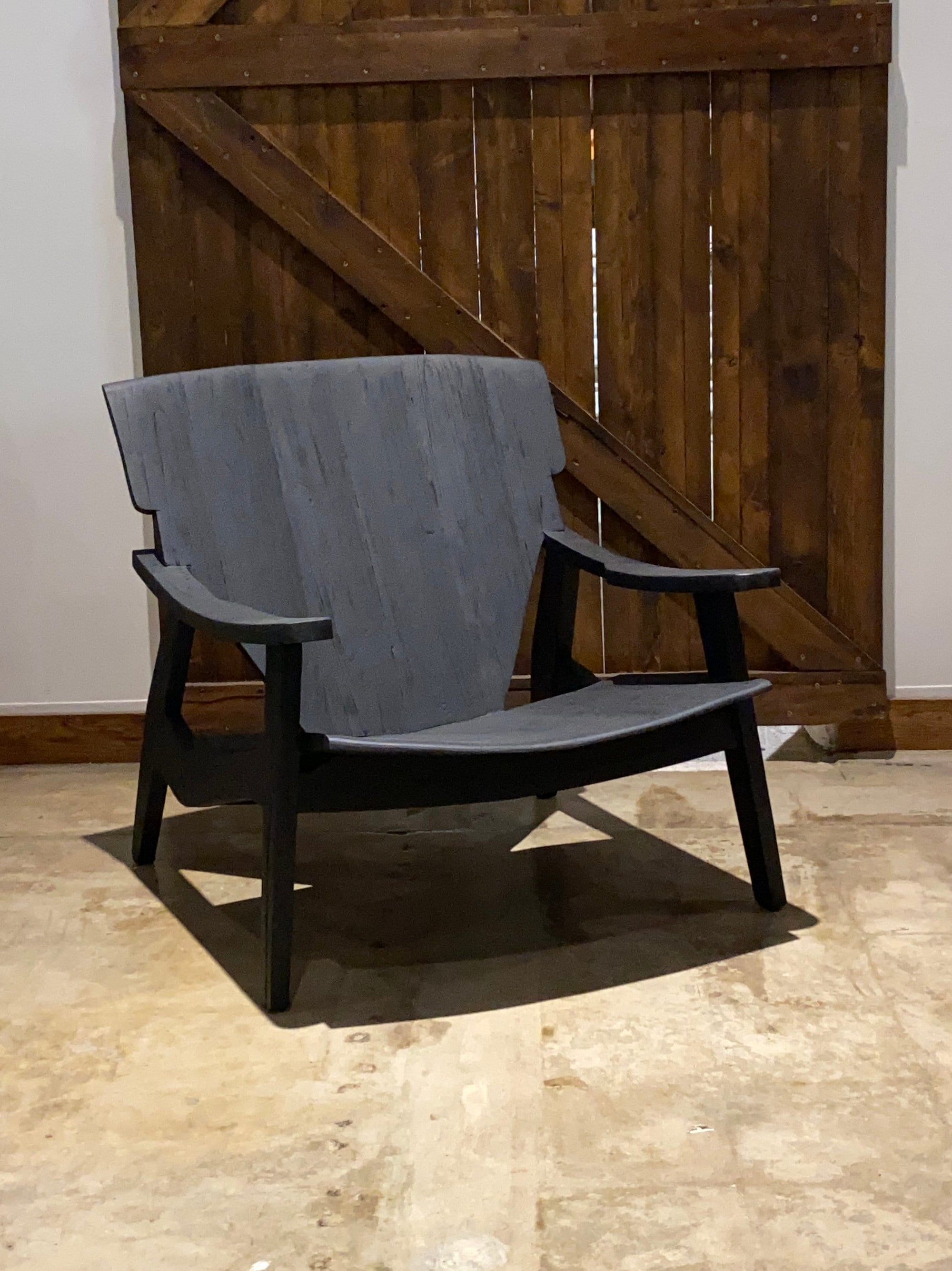 Two (2) Black living room chair - Teak Wooden Chair