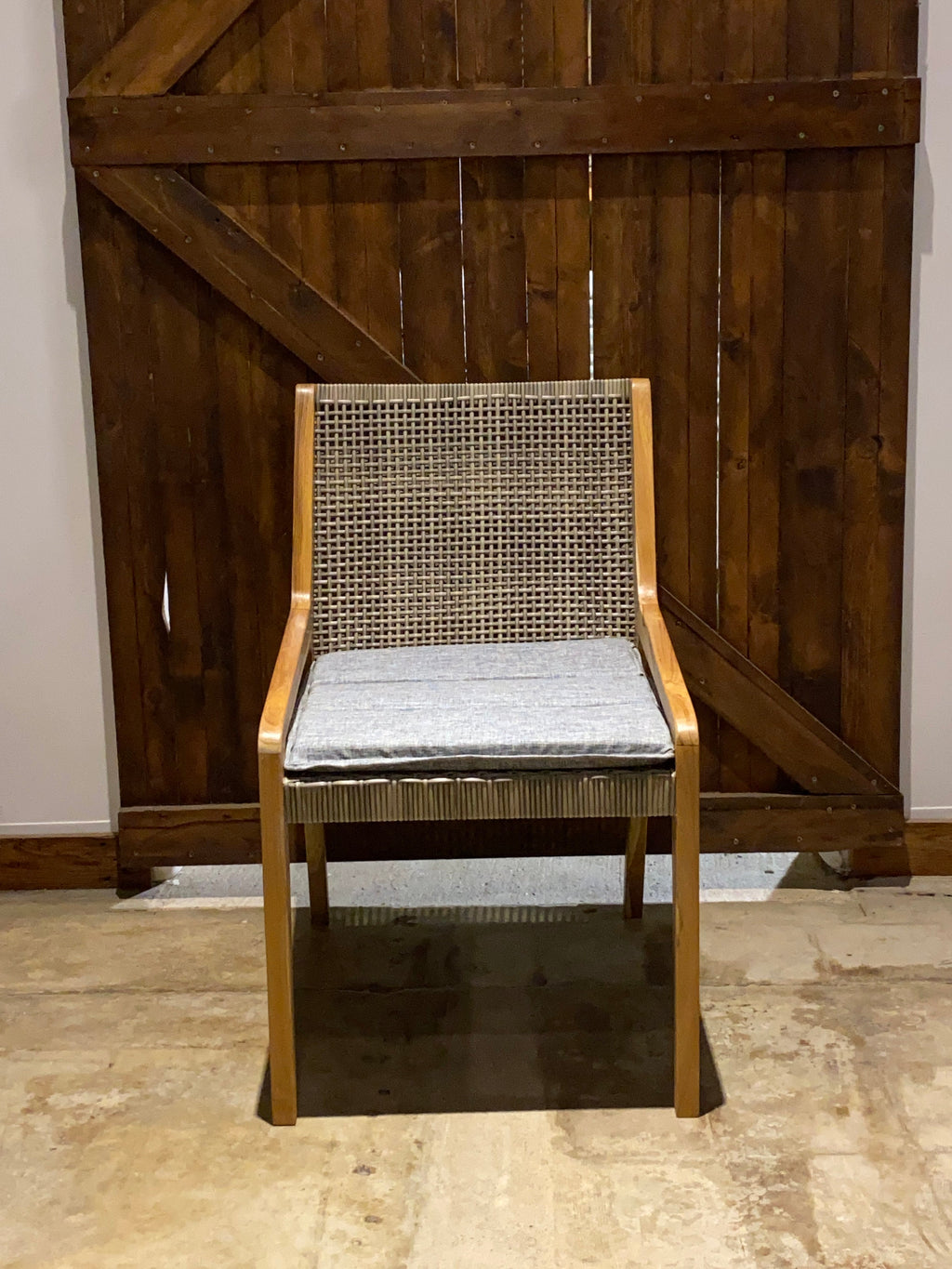 Set of Four (4) Modern Wicker Wooden Outdoor/Indoor Chair | Simple Unique Dining Chair