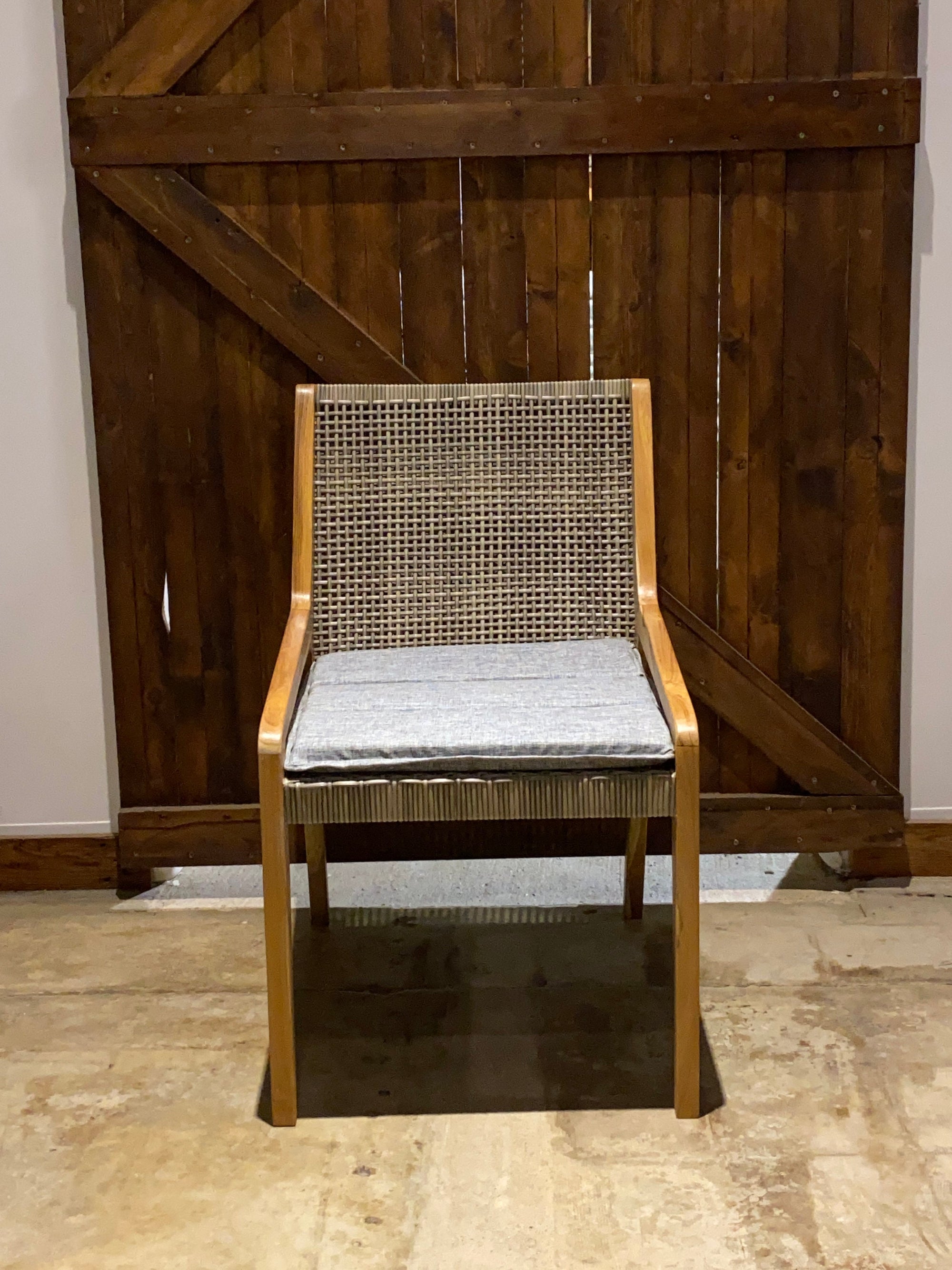 Set of Four (4) Modern Wicker Wooden Outdoor/Indoor Chair | Simple Unique Dining Chair