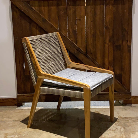 Set of Four (4) Modern Wicker Wooden Outdoor/Indoor Chair | Simple Unique Dining Chair