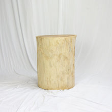 Load image into Gallery viewer, Solid Teak Wood Side Table, Bleached Tree Stump Stool or End Table #3    18&quot; H x 12.5&quot; W x 14.5&quot; D
