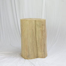 Load image into Gallery viewer, Solid Teak Wood Side Table, Bleached Tree Stump Stool or End Table  #4   18.5&quot; H x 12.5&quot; W x 12.5&quot; D
