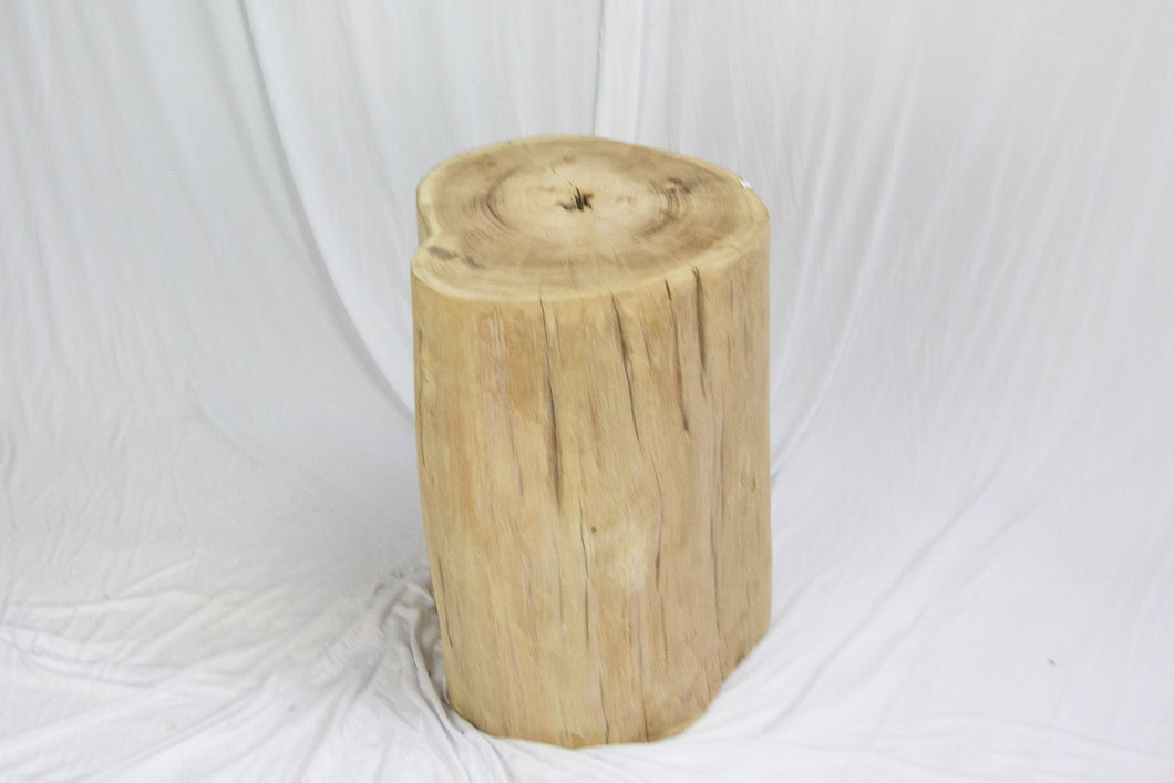 Solid Teak Wood Side Table, Bleached Tree Stump Stool or End Table  #4   18.5