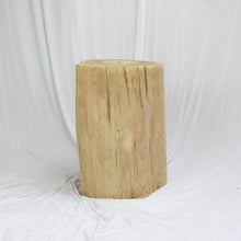 Load image into Gallery viewer, Solid Teak Wood Side Table, Bleached Tree Stump Stool or End Table  #4   18.5&quot; H x 12.5&quot; W x 12.5&quot; D

