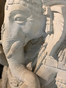 Sitting ganesha stone carving statue