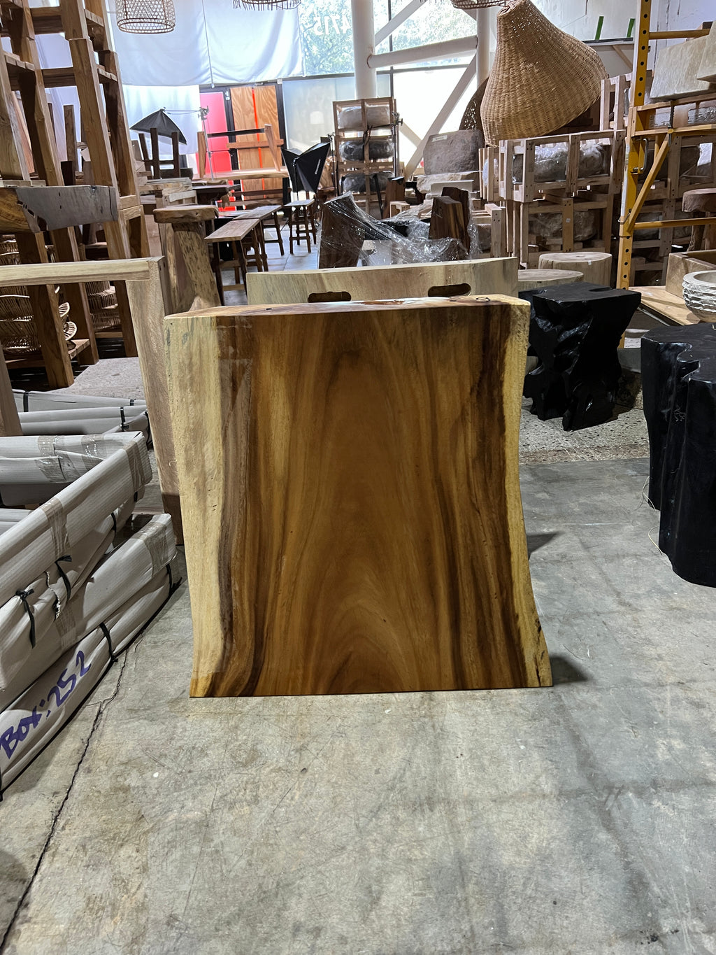 112" Modern Live Edge Dining Table including wood legs, Wood and Metal Base | Relaxing Natural Table #1