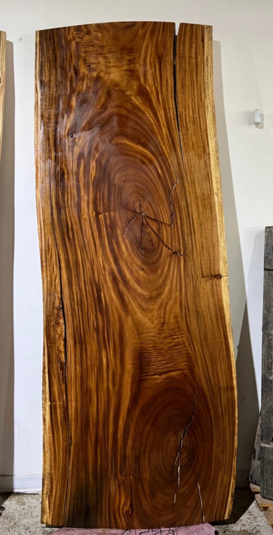 112" Modern Live Edge Dining Table including wood legs, Wood and Metal Base | Relaxing Natural Table #1