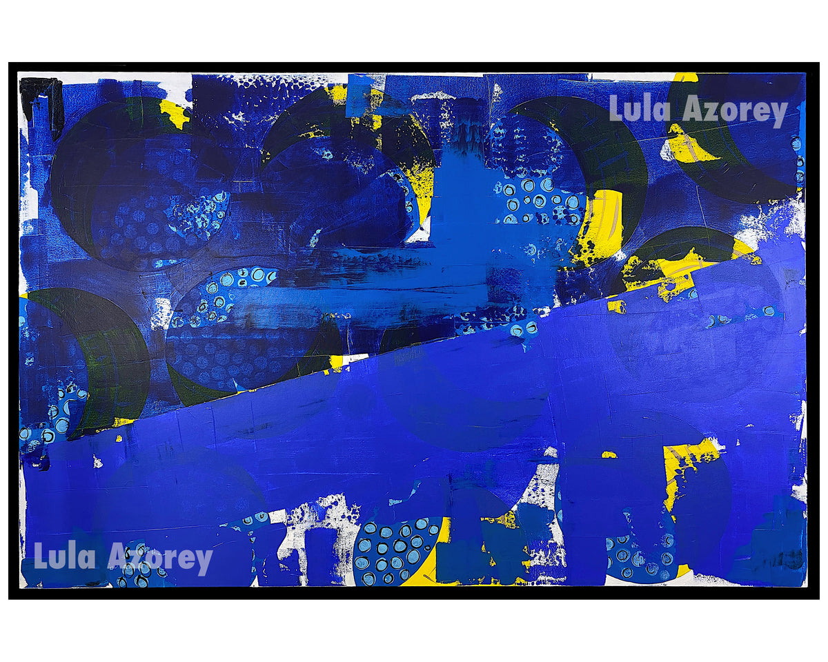INDUSTRIAL, Original Large Painting, 48x72, Abstract- Lula Azorey