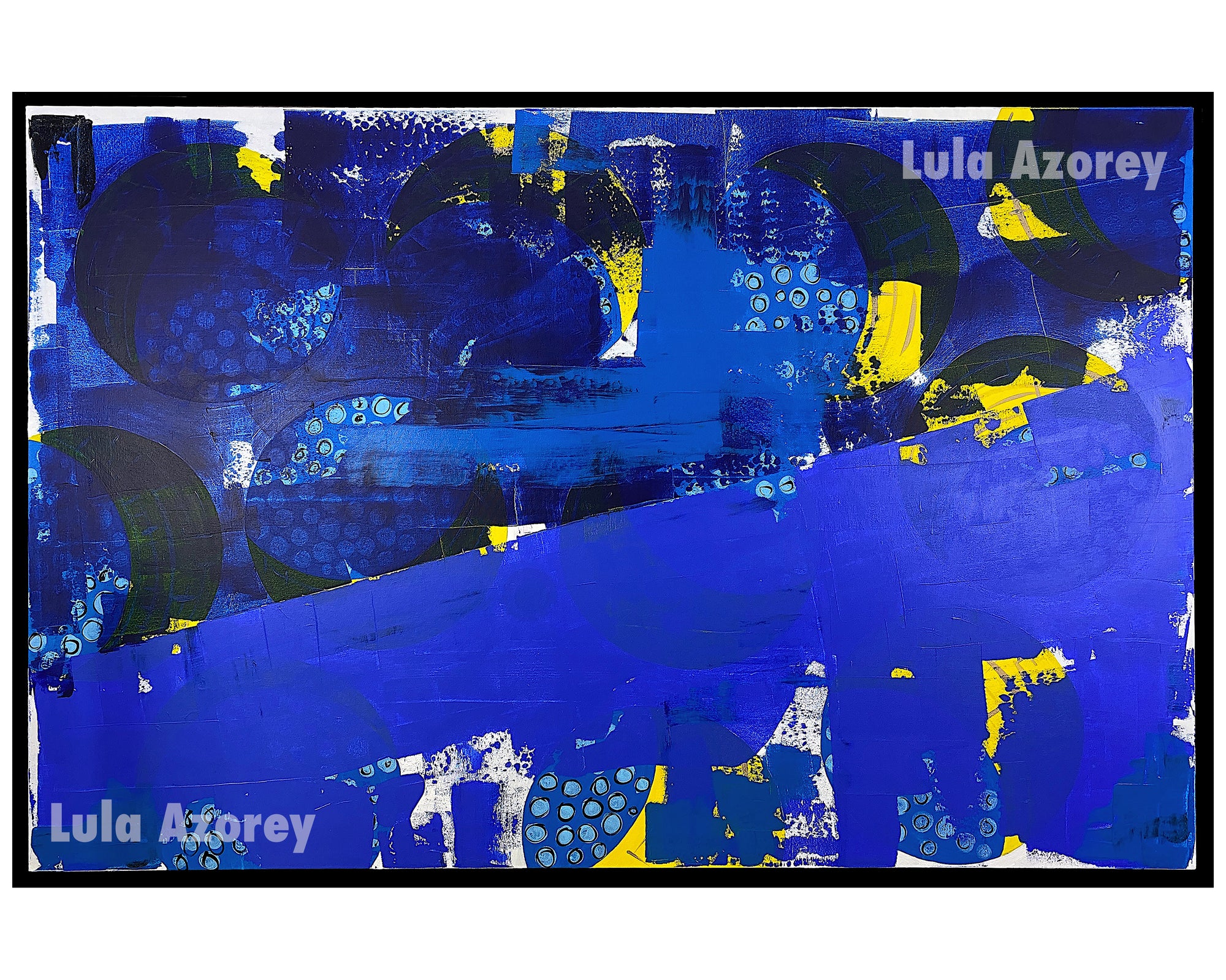 INDUSTRIAL, Original Large Painting, 48x72, Abstract- Lula Azorey
