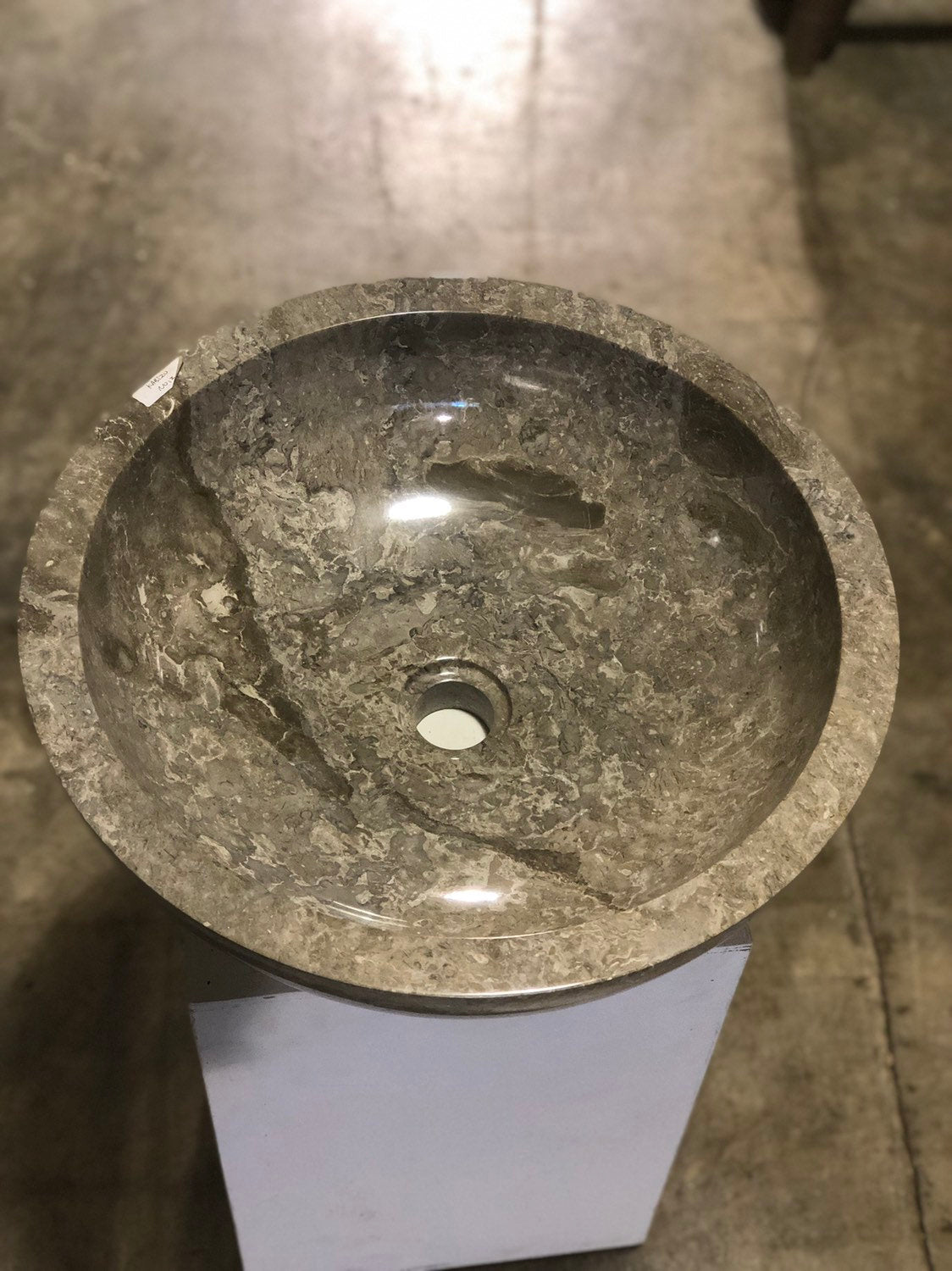 Natural Marble Vessel Sink | Smooth Finish Grey-Brown Color