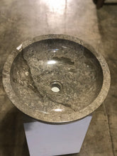 Load image into Gallery viewer, Natural Marble Vessel Sink | Smooth Finish Grey-Brown Color
