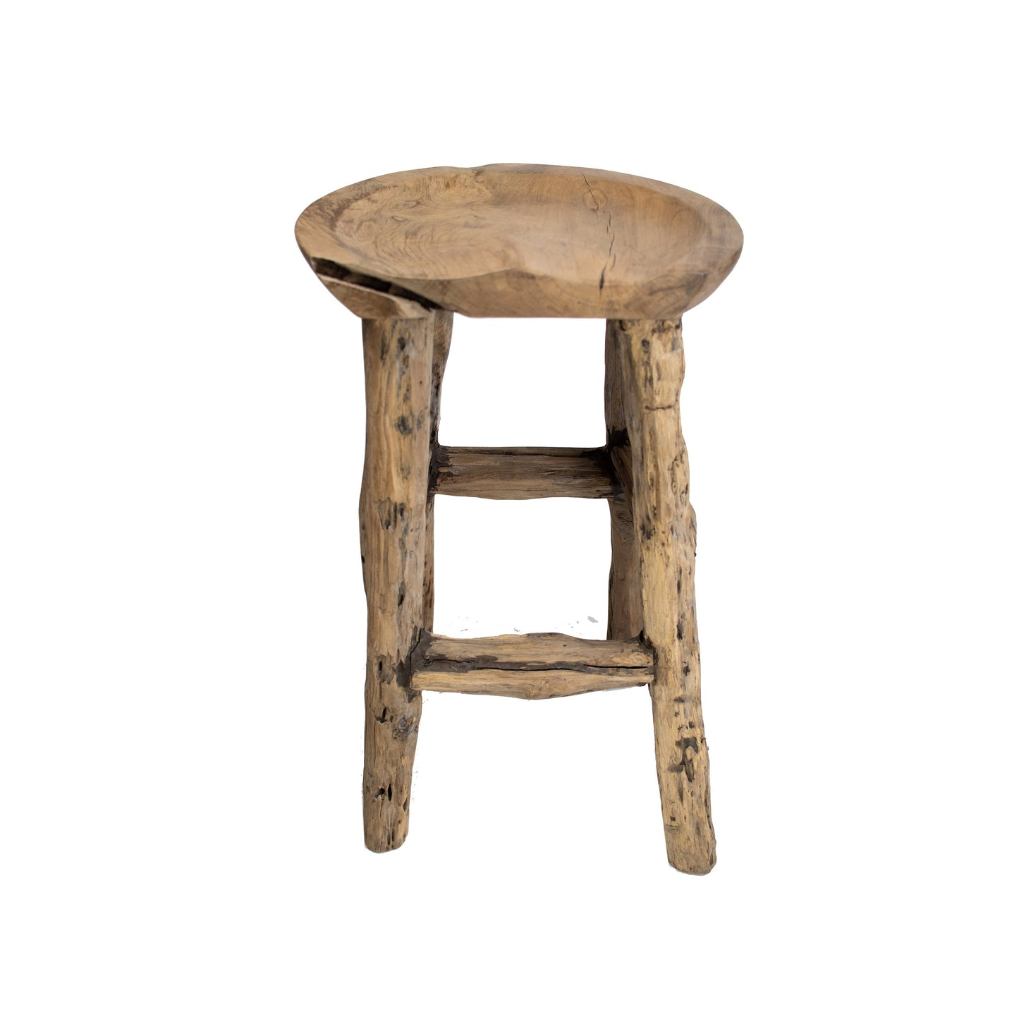 Reclaimed Wood Stool or Side Table | Solid Teak Root #3