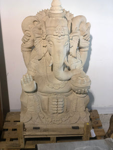 Sitting ganesha stone carving statue