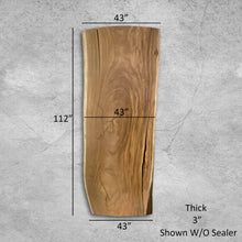 Load image into Gallery viewer, 112&quot; Large Live Edge Table,  Wood Slab with Wood or Metal Base #4
