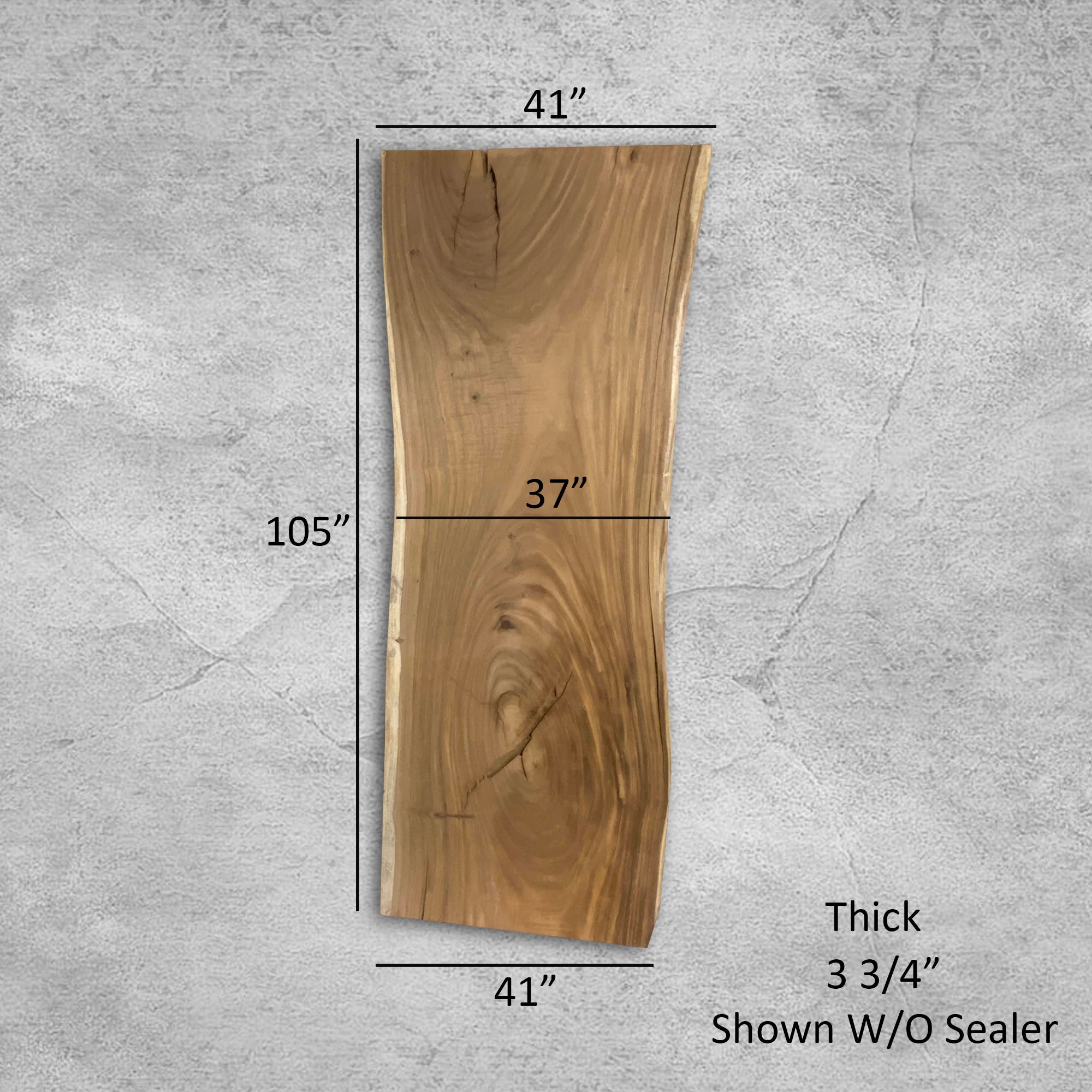 No. 8 – 105” Live Edge Dining Table – Acacia Wood with Metal Base