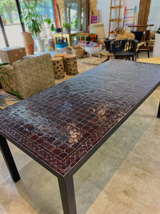 Small Zellige Tile Mosaic Rectangular Dining Table, VARIES IN SIZE AND COLOR