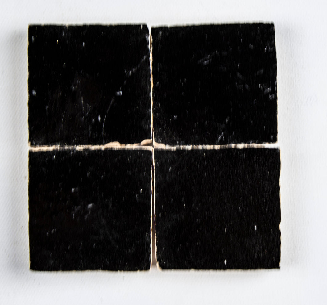 Zellige Terra Cotta Moroccan Tile, Black